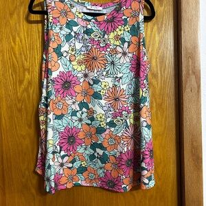 Floral Sleeveless Top - Multicolor